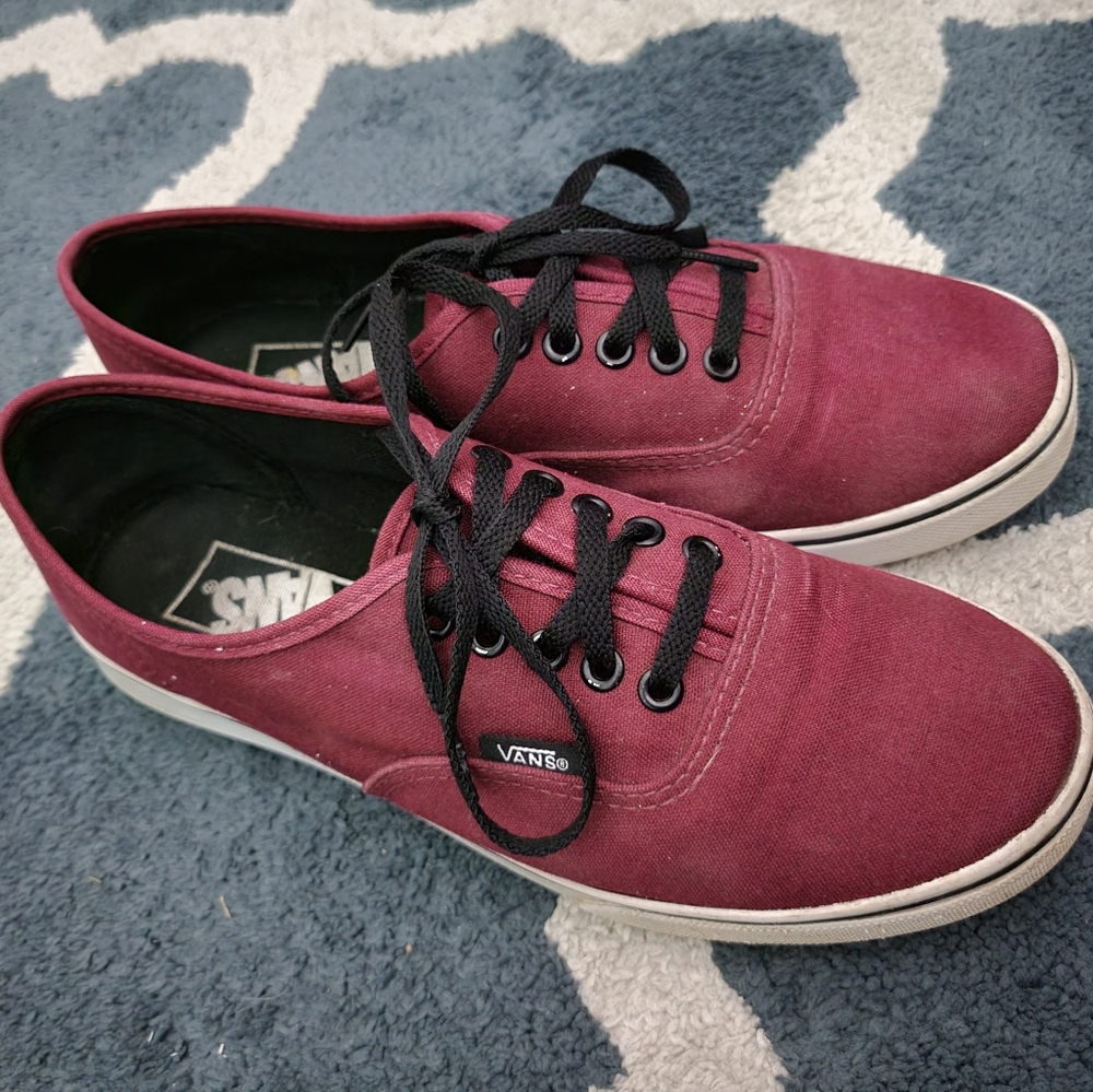 Vans Maroon Lace-up Sneakers - Men's 5.5 / Women's 7